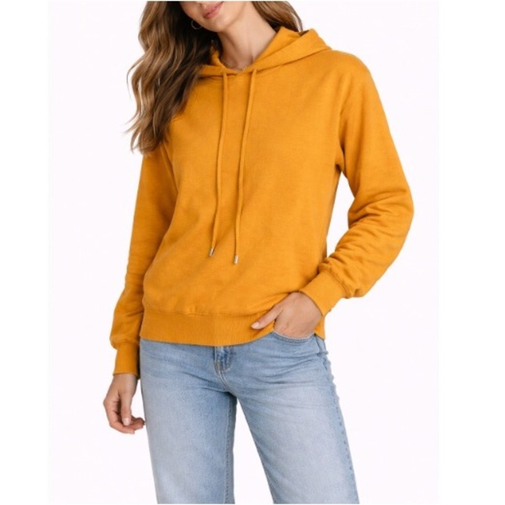 Philosophy‎ Republic Women's Mustard Yellow Knit Pullover Hoodie Size S NWOT